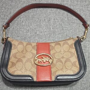 Coach Georgie Baguette in Colorblock Signature Canvas